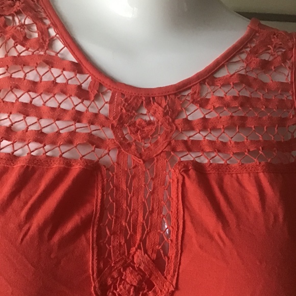 Embroidered orange cover up/ tunic top - Picture 2 of 9